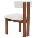 Safavieh Macey Boucle Dining Chair Ivory / Walnut SFV4859A