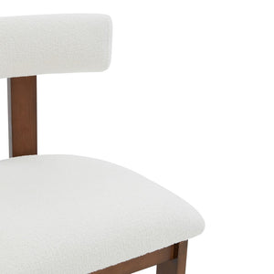 Safavieh Macey Boucle Dining Chair Ivory / Walnut SFV4859A