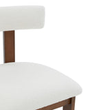 Safavieh Macey Boucle Dining Chair Ivory / Walnut SFV4859A