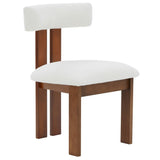 Safavieh Macey Boucle Dining Chair Ivory / Walnut SFV4859A