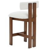 Safavieh Macey Boucle Counter Stool Ivory / Walnut SFV4860A