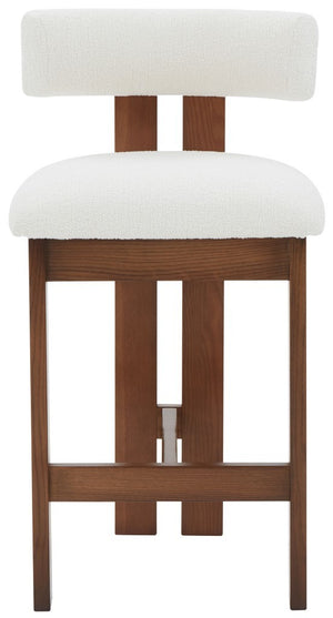 Safavieh Macey Boucle Counter Stool Ivory / Walnut SFV4860A