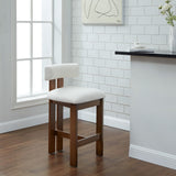 Safavieh Macey Boucle Counter Stool Ivory / Walnut SFV4860A