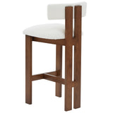 Safavieh Macey Boucle Barstool Ivory / Walnut SFV4861A