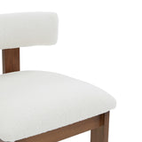 Safavieh Macey Boucle Barstool Ivory / Walnut SFV4861A