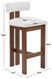 Safavieh Macey Boucle Barstool Ivory / Walnut SFV4861A