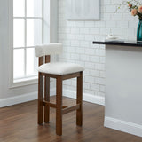 Safavieh Macey Boucle Barstool Ivory / Walnut SFV4861A