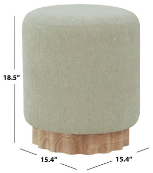 Safavieh Nikolas Round Boucle Ottoman Taupe / Natural SFV4862A