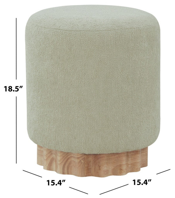 Safavieh Nikolas Round Boucle Ottoman Taupe / Natural SFV4862A