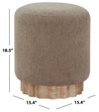 Safavieh Nikolas Round Boucle Ottoman Light Brown / Natural SFV4862B