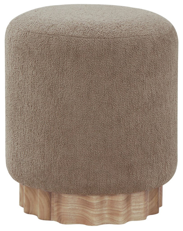 Safavieh Nikolas Round Boucle Ottoman Light Brown / Natural SFV4862B