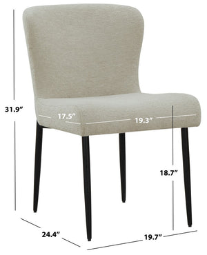 Safavieh Katlynn Boucle And Metal Legs Dining Chair Taupe / Black SFV4867A