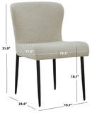 Safavieh Katlynn Boucle And Metal Legs Dining Chair Taupe / Black SFV4867A