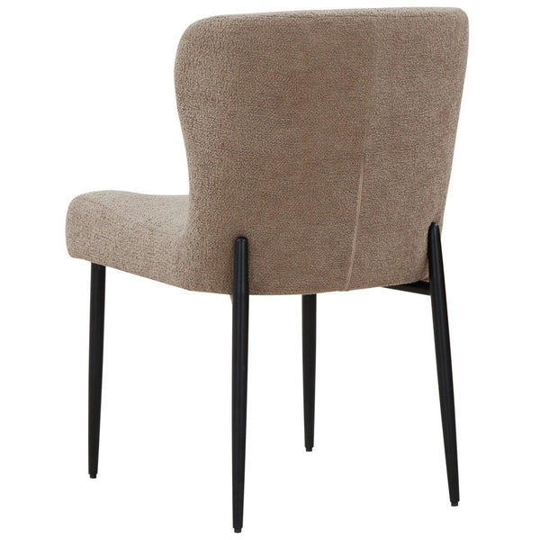 Safavieh Katlynn Boucle And Metal Legs Dining Chair Light Brown / Black SFV4867B