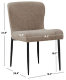 Safavieh Katlynn Boucle And Metal Legs Dining Chair Light Brown / Black SFV4867B