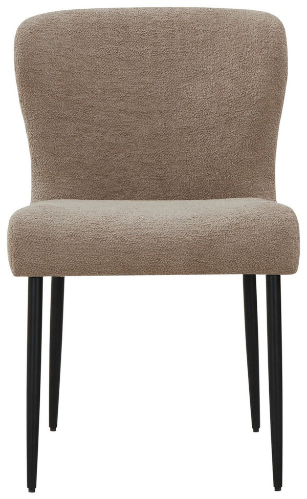 Safavieh Katlynn Boucle And Metal Legs Dining Chair Light Brown / Black SFV4867B