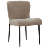 Safavieh Katlynn Boucle And Metal Legs Dining Chair Light Brown / Black SFV4867B