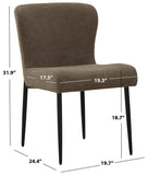 Safavieh Katlynn Boucle And Metal Legs Dining Chair Brown / Black SFV4867C