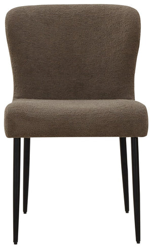 Safavieh Katlynn Boucle And Metal Legs Dining Chair Brown / Black SFV4867C