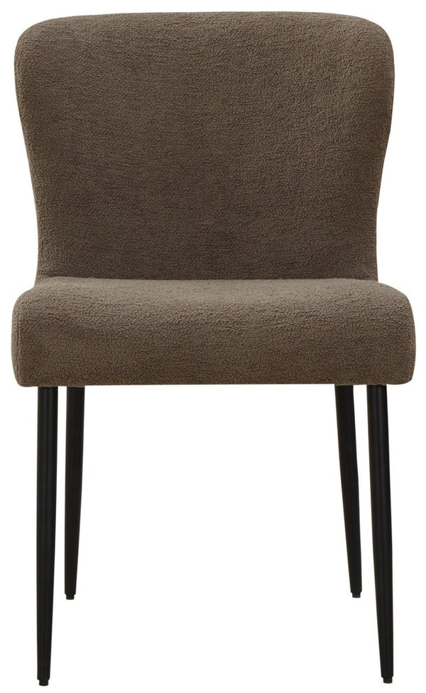 Safavieh Katlynn Boucle And Metal Legs Dining Chair Brown / Black SFV4867C
