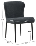 Safavieh Katlynn Boucle And Metal Legs Dining Chair Dark Grey / Black SFV4867D