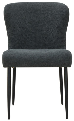 Safavieh Katlynn Boucle And Metal Legs Dining Chair Dark Grey / Black SFV4867D