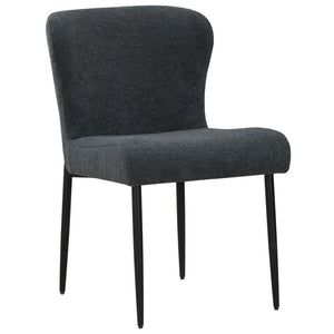 Safavieh Katlynn Boucle And Metal Legs Dining Chair Dark Grey / Black SFV4867D