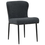 Safavieh Katlynn Boucle And Metal Legs Dining Chair Dark Grey / Black SFV4867D