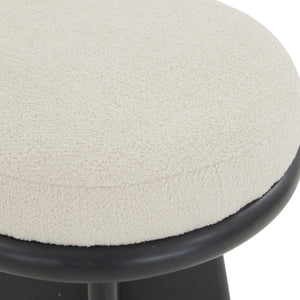Safavieh Bellarita Round Swivel Counter Stool - Rustic Charm Meets Modern Design For Stylish Home Decor Ivory ,Black Wood ,Metal ,Fabric ,Foam Sfv4868b