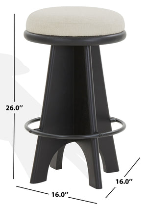Safavieh Bellarita Round Swivel Counter Stool - Rustic Charm Meets Modern Design For Stylish Home Decor Ivory ,Black Wood ,Metal ,Fabric ,Foam Sfv4868b