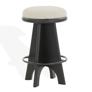 Safavieh Bellarita Round Swivel Counter Stool - Rustic Charm Meets Modern Design For Stylish Home Decor Ivory ,Black Wood ,Metal ,Fabric ,Foam Sfv4868b