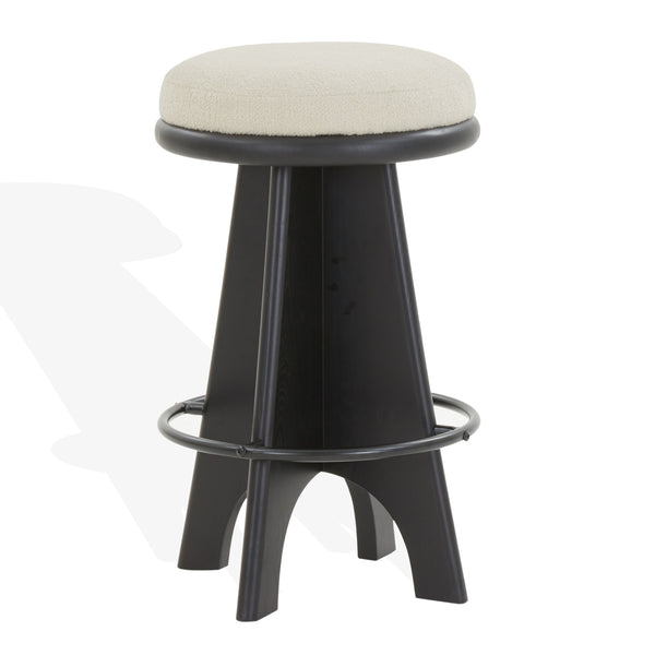 Safavieh Bellarita Round Swivel Counter Stool - Rustic Charm Meets Modern Design For Stylish Home Decor Ivory ,Black Wood ,Metal ,Fabric ,Foam Sfv4868b