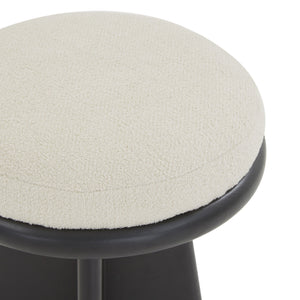 Safavieh Bellarita Round Swivel Counter Stool - Rustic Charm Meets Modern Design For Stylish Home Decor Ivory ,Black Wood ,Metal ,Fabric ,Foam Sfv4869b