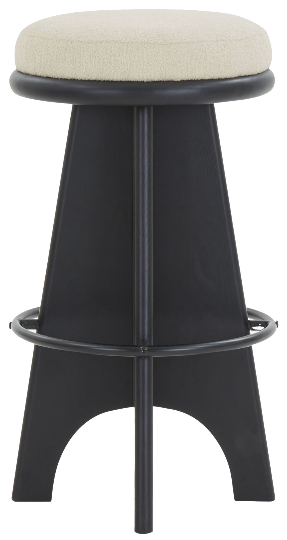 Safavieh Bellarita Round Swivel Counter Stool - Rustic Charm Meets Modern Design For Stylish Home Decor Ivory ,Black Wood ,Metal ,Fabric ,Foam Sfv4869b