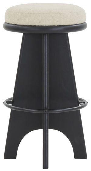 Safavieh Bellarita Round Swivel Counter Stool - Rustic Charm Meets Modern Design For Stylish Home Decor Ivory ,Black Wood ,Metal ,Fabric ,Foam Sfv4869b