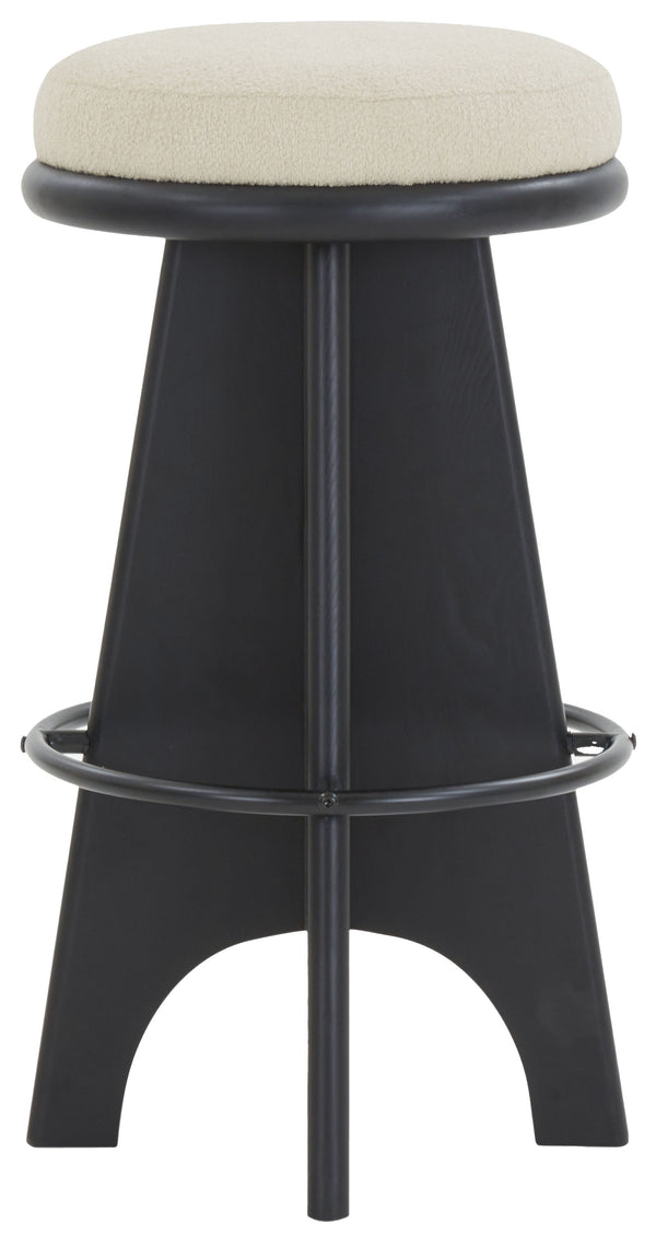 Safavieh Bellarita Round Swivel Counter Stool - Rustic Charm Meets Modern Design For Stylish Home Decor Ivory ,Black Wood ,Metal ,Fabric ,Foam Sfv4869b