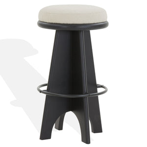 Safavieh Bellarita Round Swivel Counter Stool - Rustic Charm Meets Modern Design For Stylish Home Decor Ivory ,Black Wood ,Metal ,Fabric ,Foam Sfv4869b