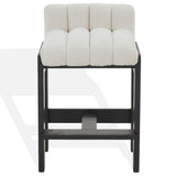 Safavieh Delphini Boucle Counter Stool Ivory / Black SFV4870B