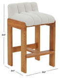 Safavieh Delphini Boucle Barstool Ivory / Walnut SFV4871A