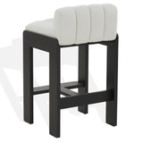 Safavieh Delphini Boucle Barstool Ivory / Black SFV4871B