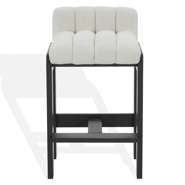 Safavieh Delphini Boucle Barstool Ivory / Black SFV4871B