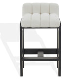 Safavieh Delphini Boucle Barstool Ivory / Black SFV4871B