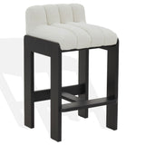 Safavieh Delphini Boucle Barstool Ivory / Black SFV4871B