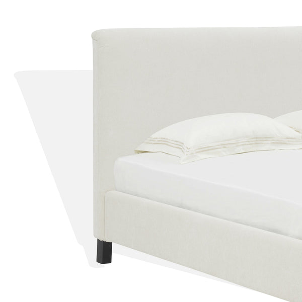 Safavieh Finney Upholstered Bed: Embrace Luxury And Comfort With A Stylish Centerpiece For Your Modern Bedroom Cream Wood ,Fabric ,Foam Sfv4872a-k-2bx