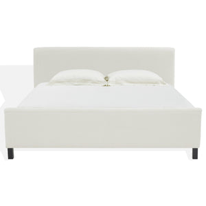 Safavieh Finney Upholstered Bed: Embrace Luxury And Comfort With A Stylish Centerpiece For Your Modern Bedroom Cream Wood ,Fabric ,Foam Sfv4872a-k-2bx