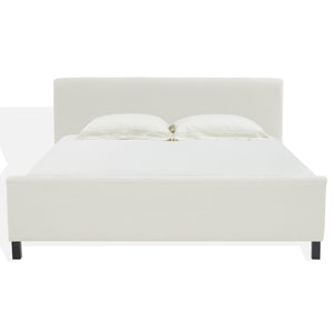 Safavieh Finney Upholstered Bed: Embrace Luxury And Comfort With A Stylish Centerpiece For Your Modern Bedroom Cream Wood ,Fabric ,Foam Sfv4872a-q-2bx