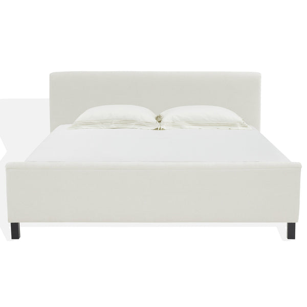 Safavieh Finney Upholstered Bed: Embrace Luxury And Comfort With A Stylish Centerpiece For Your Modern Bedroom Cream Wood ,Fabric ,Foam Sfv4872a-q-2bx