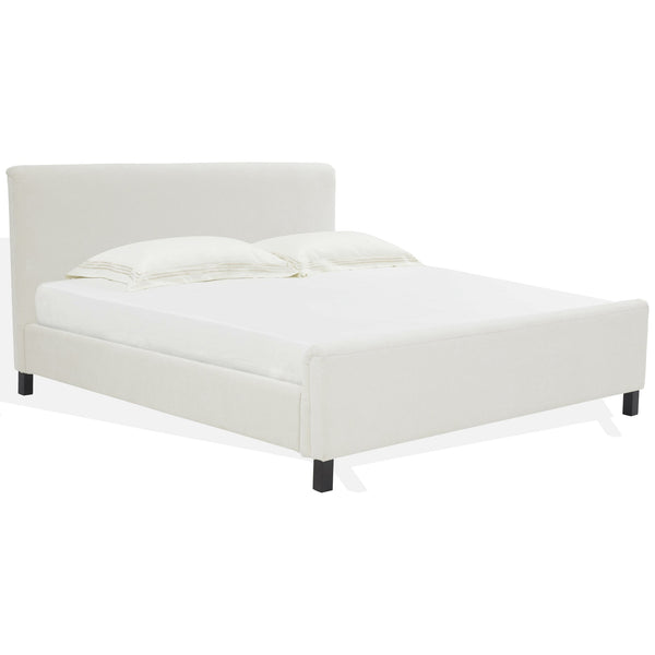 Safavieh Finney Upholstered Bed: Embrace Luxury And Comfort With A Stylish Centerpiece For Your Modern Bedroom Cream Wood ,Fabric ,Foam Sfv4872a-q-2bx