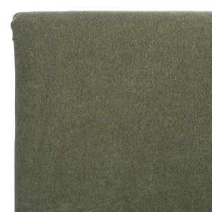 Safavieh Finney Upholstered Bed: Embrace Luxury And Comfort With A Stylish Centerpiece For Your Modern Bedroom Sage Green Wood ,Fabric ,Foam Sfv4872c-q-2bx