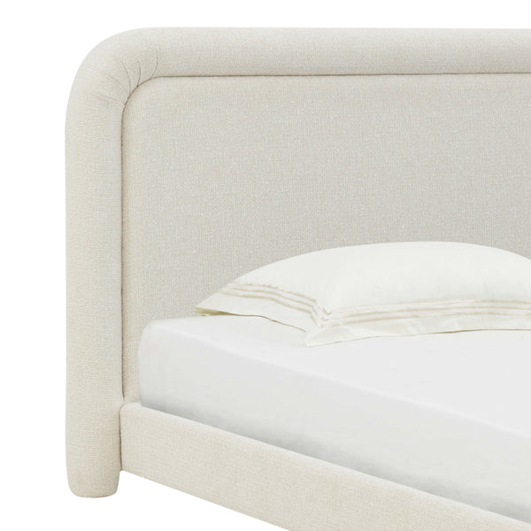 Safavieh Adelle Chenille Bed: Elevate Your Bedroom With Chic Elegance And Luxurious Comfort For Relaxation Cream Wood ,Fabric ,Foam Sfv4874a-k-2bx